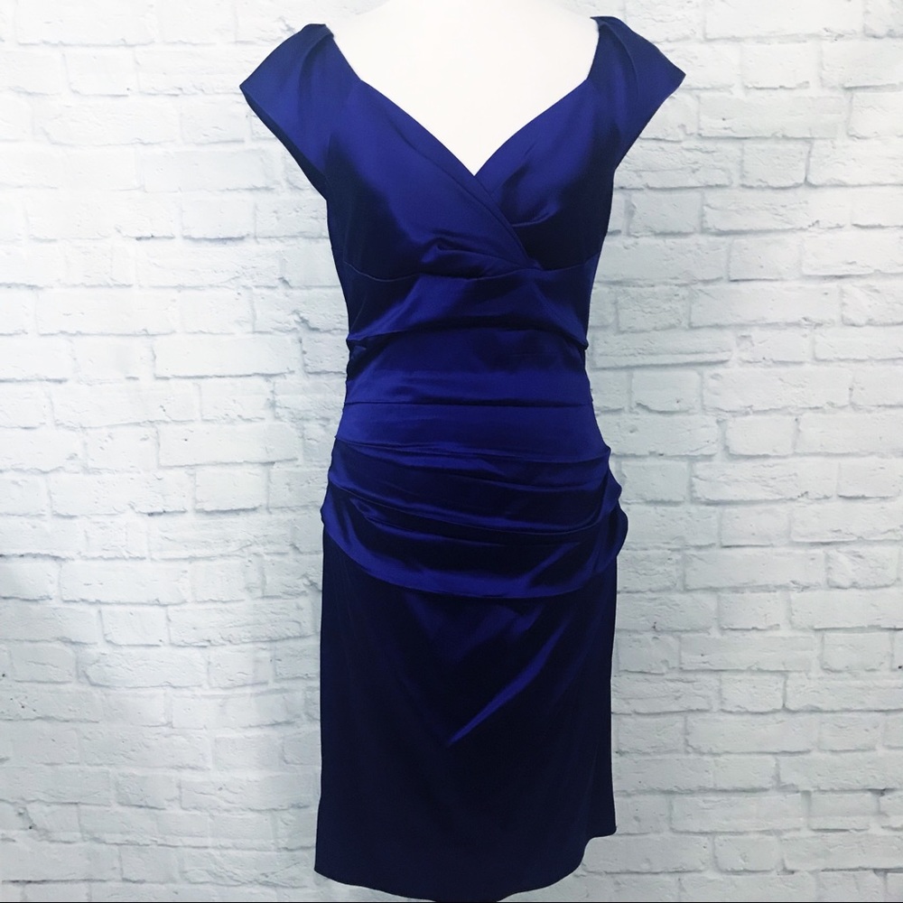 Suzi Chin for Maggy Boutique Satin Sheath Dress 8